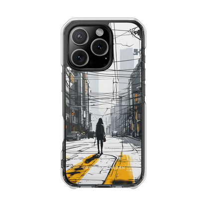 Urban Noir Streetscape iPhone 16 - Clear Impact Phone Case