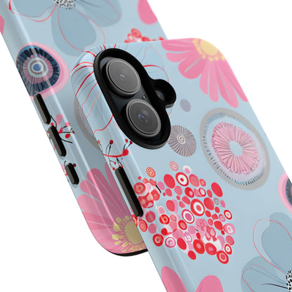 Floral Radiance Blue iPhone 16 Plus Case - Tough