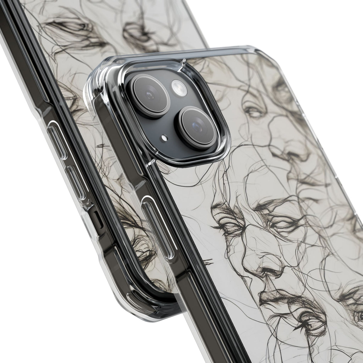 Ethereal Faces - Phone Case for iPhone (Clear Impact - Magnetic)