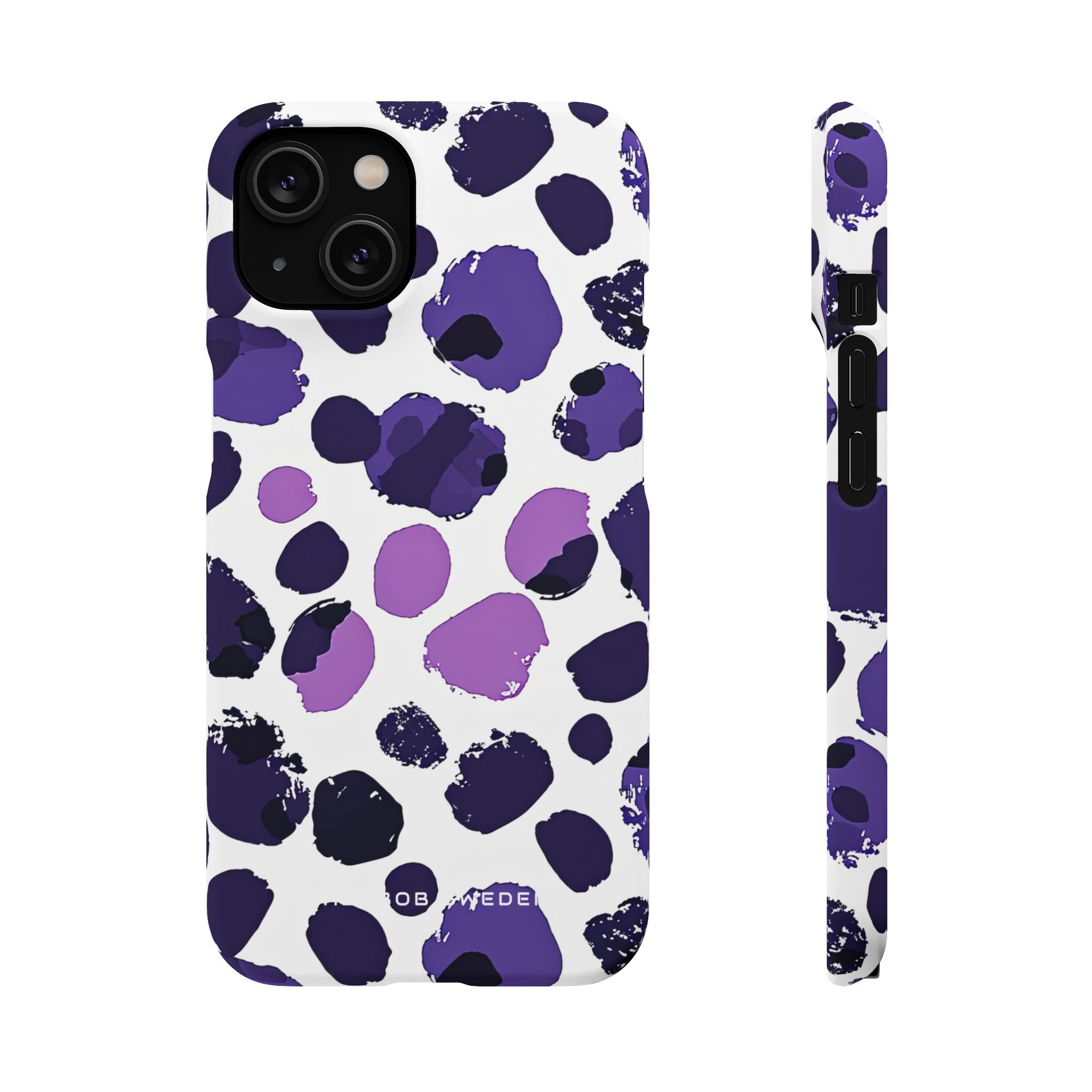 Purple Inkblots iPhone 14 - Slim Phone Case