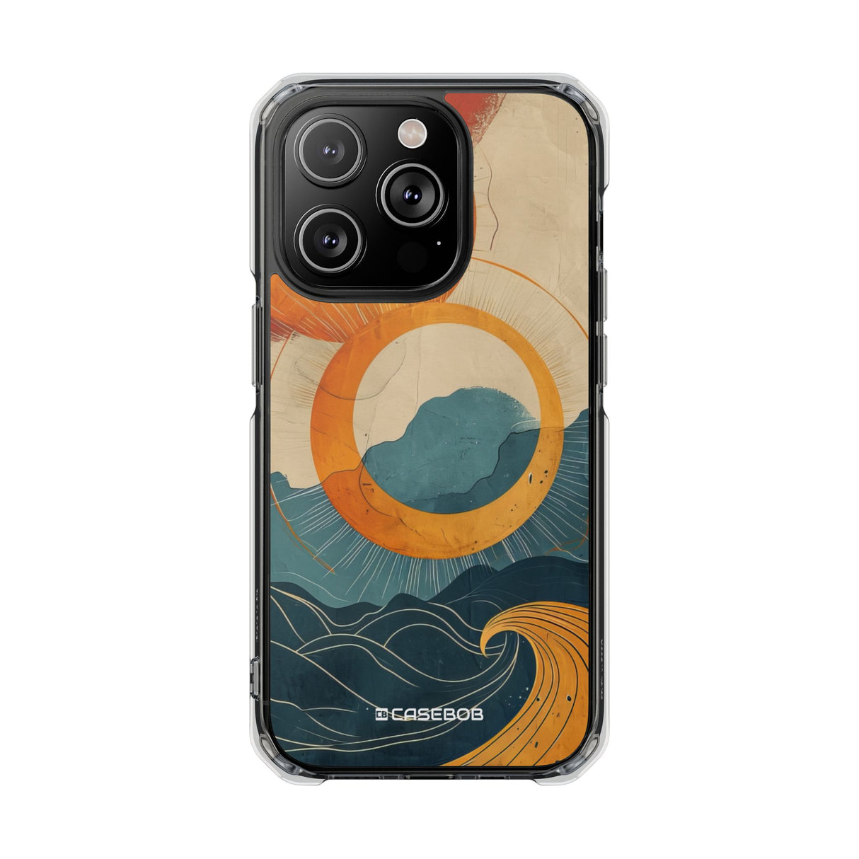 Retro Wave Dynamics - Phone Case for iPhone (Clear Impact - Magnetic)