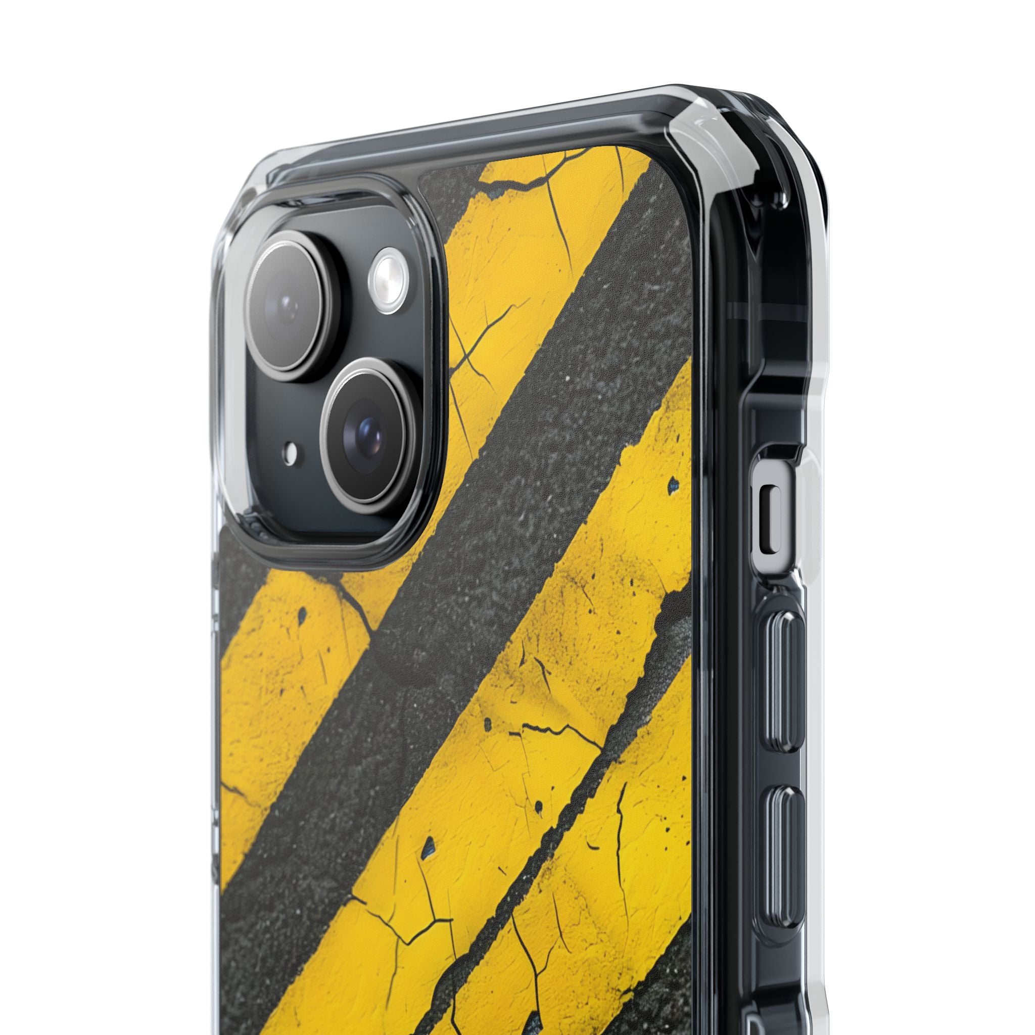 Cracked Hazard Lines iPhone Case - Impact
