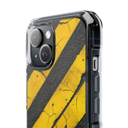 Cracked Hazard Lines iPhone Case - Impact