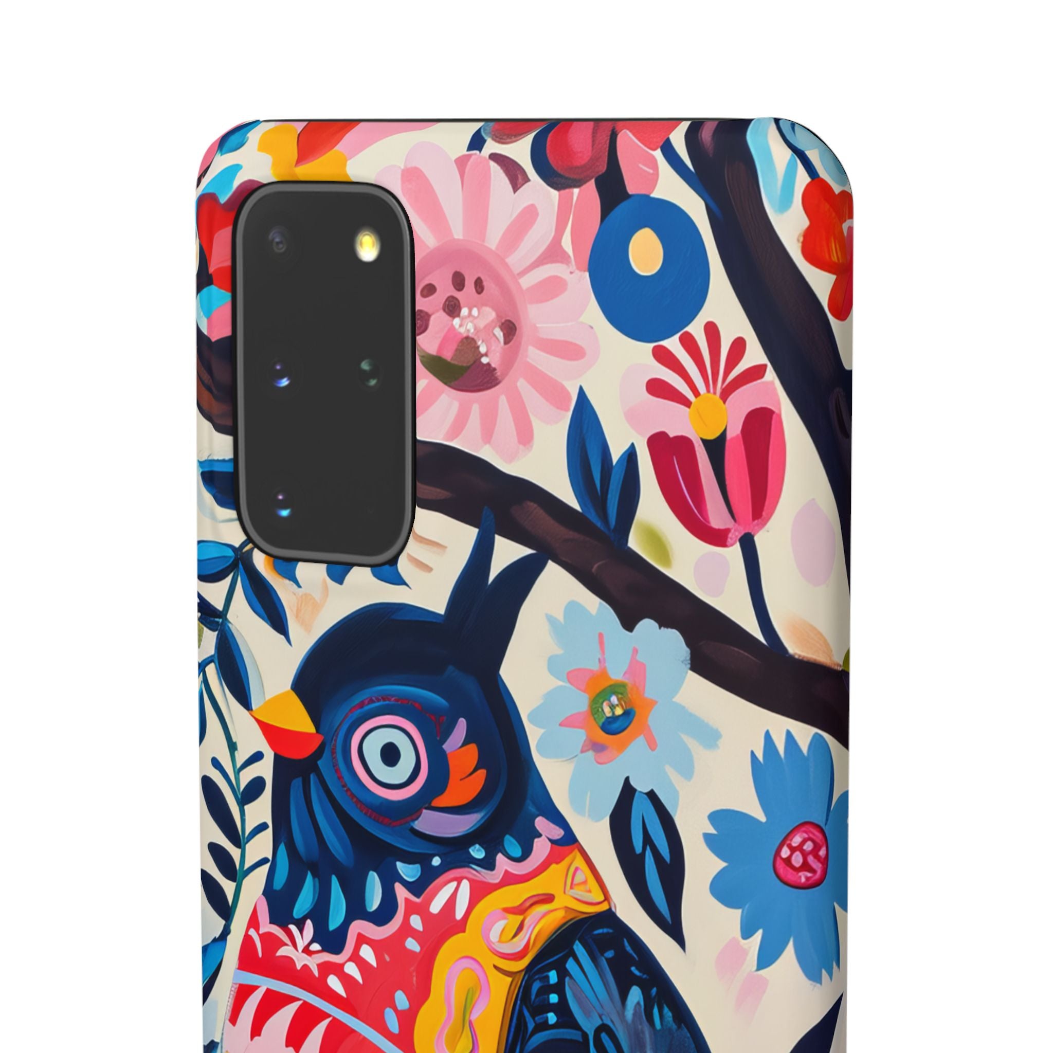 Whimsical Vintage Owl with Floral Charm Samsung S20 - Slim Phone Case