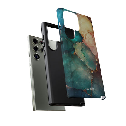 Teal Mosaic Veins Samsung S23 Ultra Case - Tough
