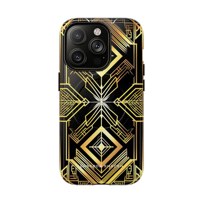 Golden Geometric Opulence iPhone 14 | Tough+ Phone Case