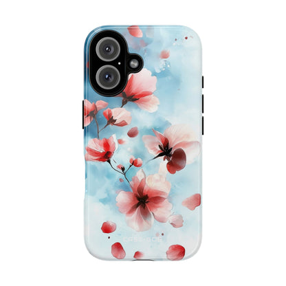 Pink Blossom Drift iPhone 16 Plus Case - Tough