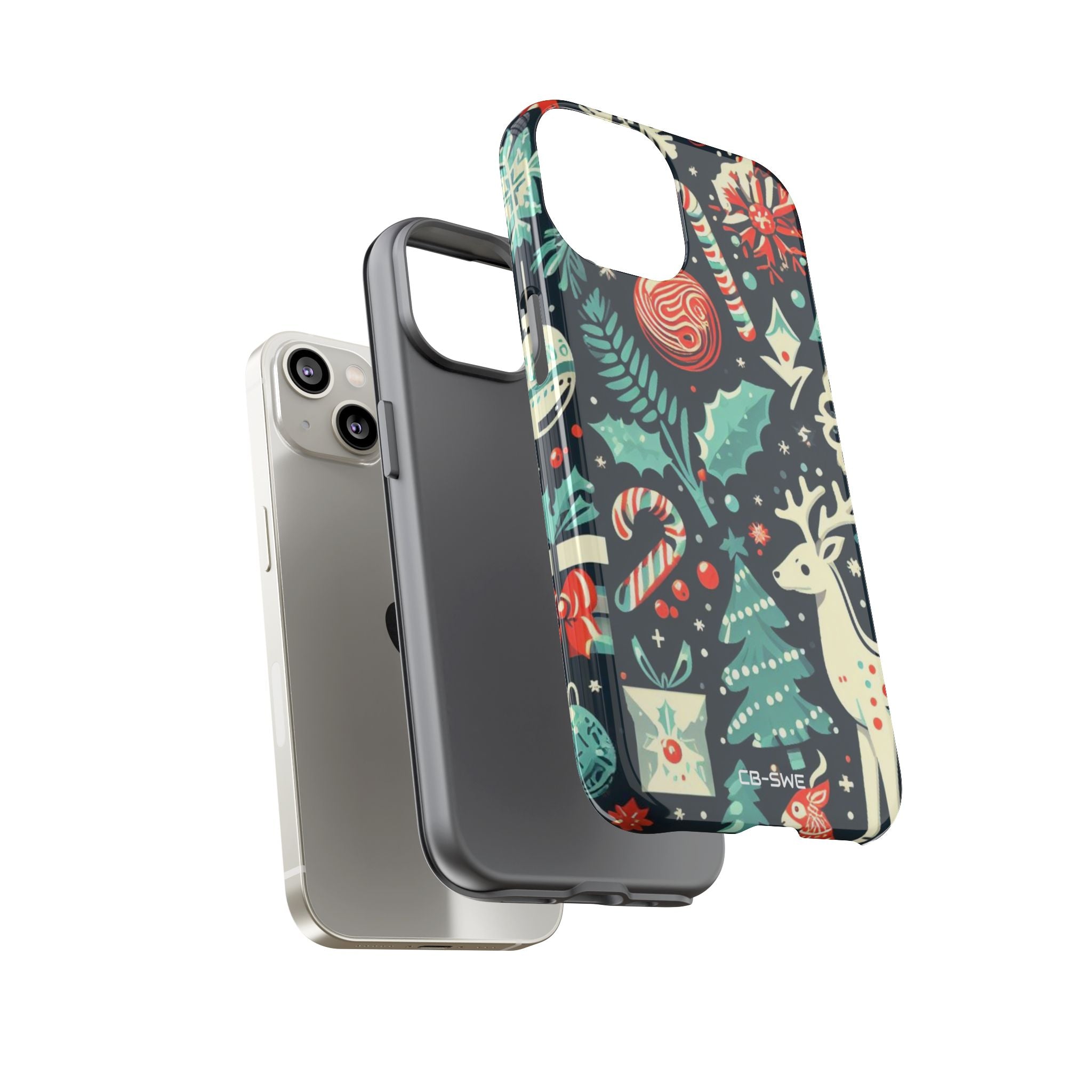 Festive Snowflakes Dance - iPhone Case