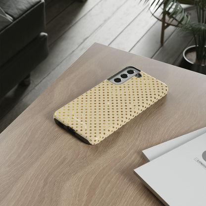 Gold Sparkle Grid Samsung S22 Plus Case - Tough