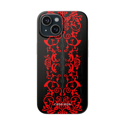 Crimson Spiral iPhone 15 Case - Soft