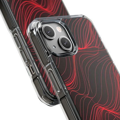 Crimson Waveform Flow iPhone 14 - Impact Clear+