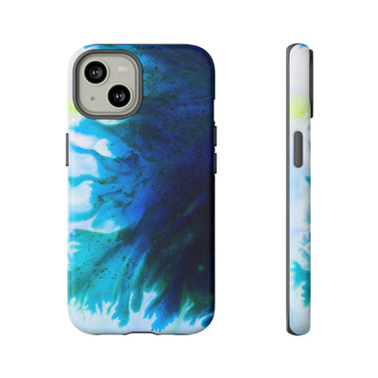 Blue Liquid Ink Art - Protective Phone Case