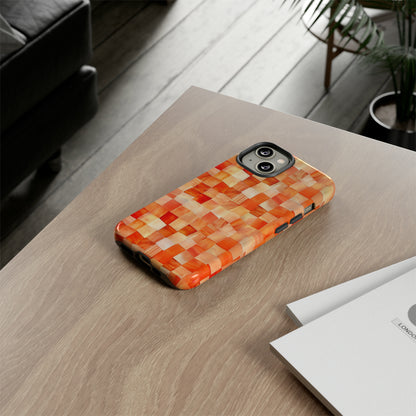 Orange Blaze: Square Gradient - Protective Phone Case