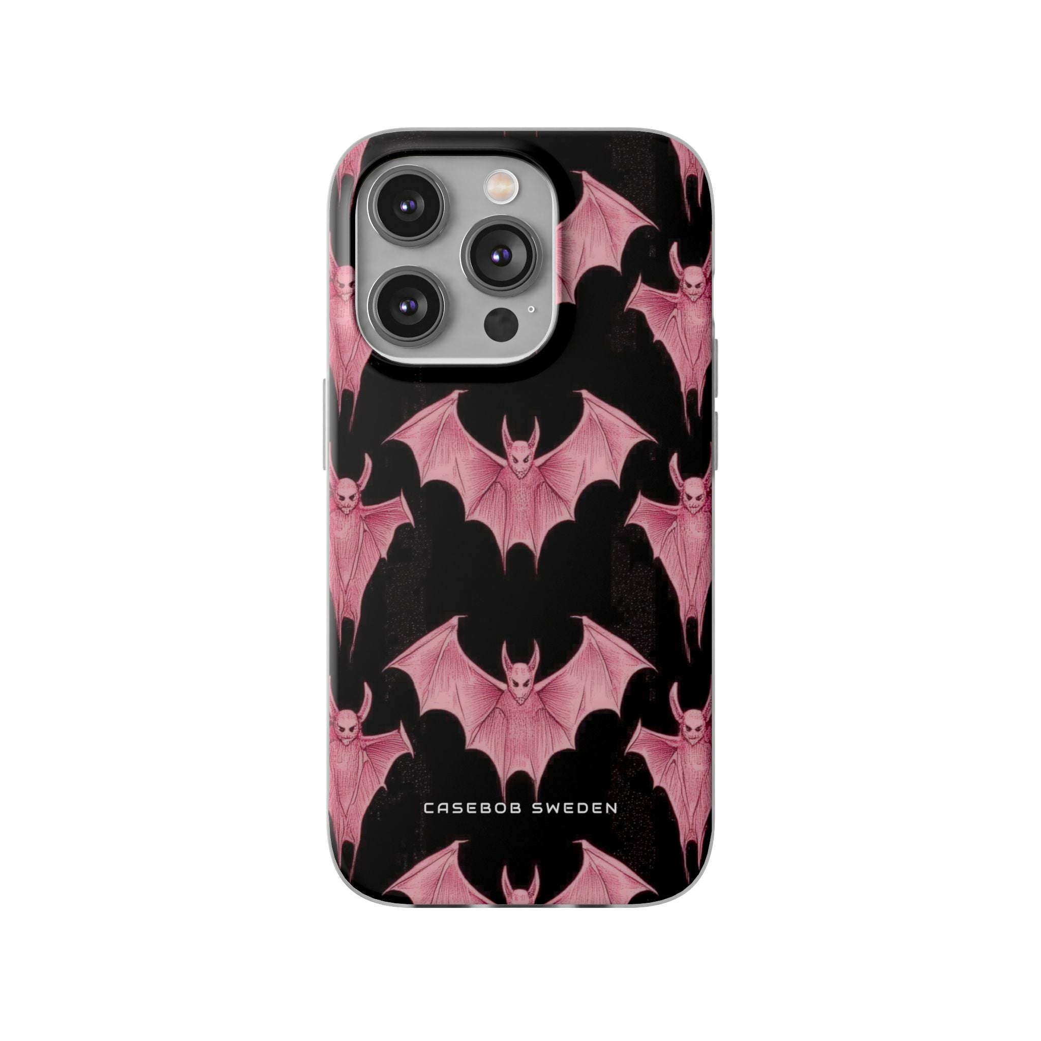 Gothic Pink Bats Aflame iPhone 14 - Flexi Phone Case