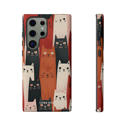 Elongated Cats Black Samsung S23 Ultra Case - Tough