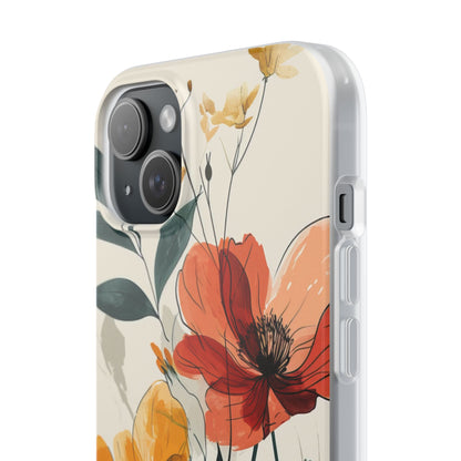 Elegant Floral Harmony iPhone 15 - Flexi Phone Case