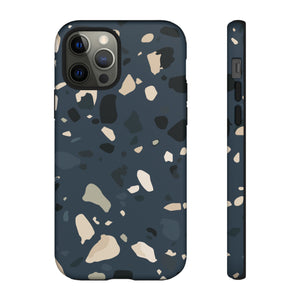 Dark Blue Terrazzo - Protective Phone Case