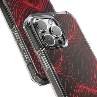 Crimson Waveform Flow iPhone 16 - Impact Clear+