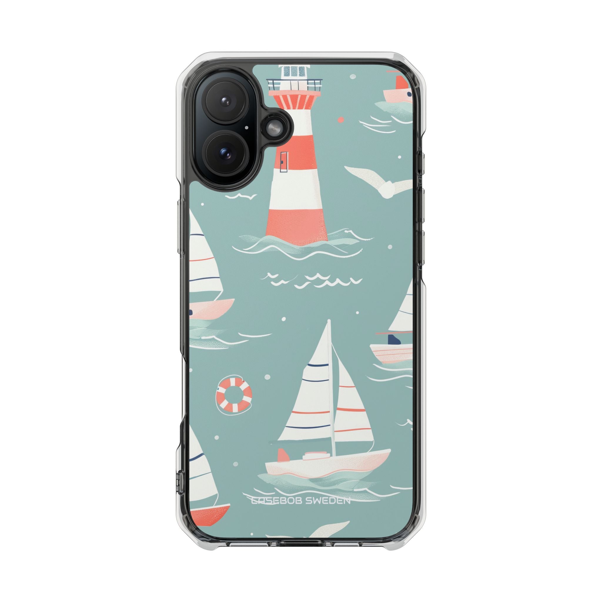 Lighthouse Nautical Charm - Clear Impact iPhone 16 Phone Case