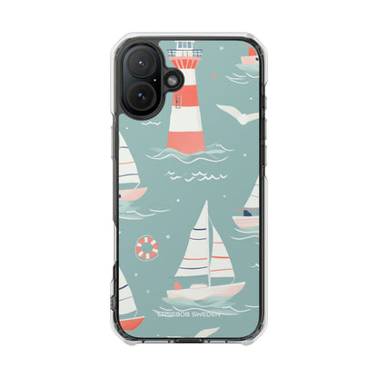 Lighthouse Nautical Charm - Clear Impact iPhone 16 Phone Case