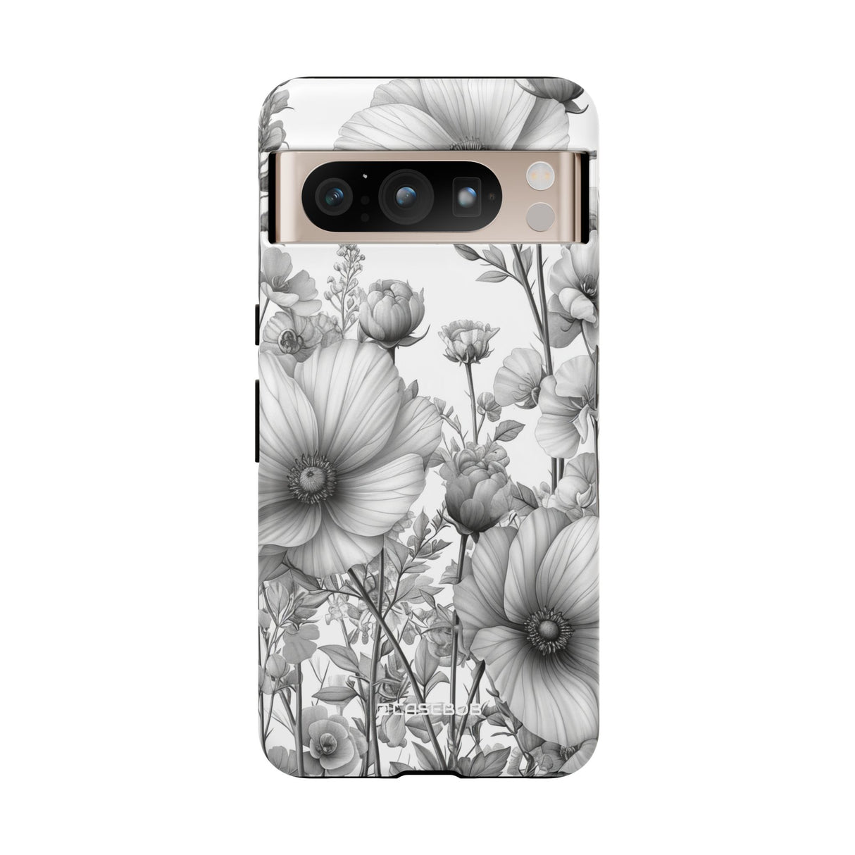 Monochrome Flora | Protective Phone Case for Google Pixel