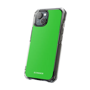 Limettengrün | Handyhülle für iPhone (Clear Impact Case – magnetisch) 