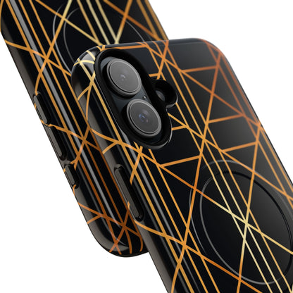 Golden Geometric Elegance iPhone 16 - Tough+