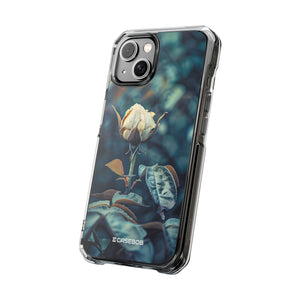 Teal Rosebud Serenade – Handyhülle für iPhone (Clear Impact – Magnetisch)