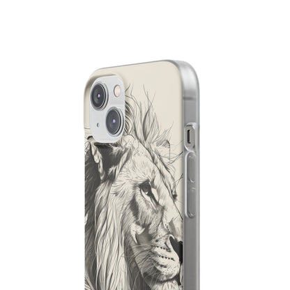 Majestic Linework Lion | Flexible Phone Case for iPhone