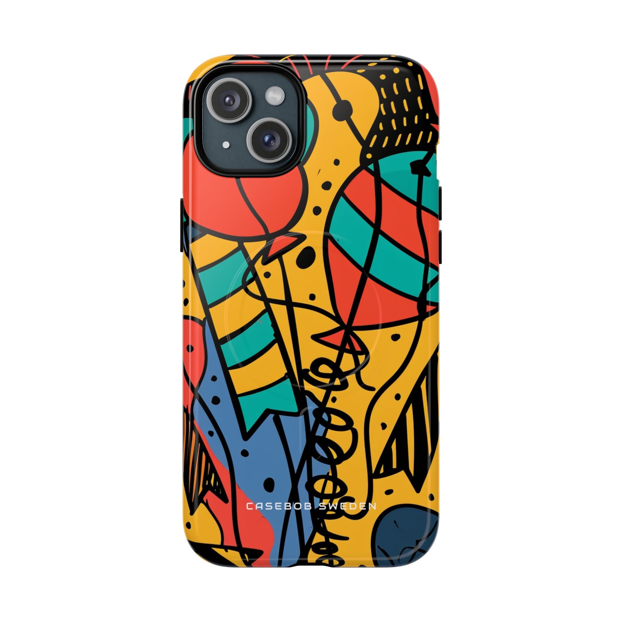 Playful Lines in Motion iPhone 15 | Tough+ Phone Case