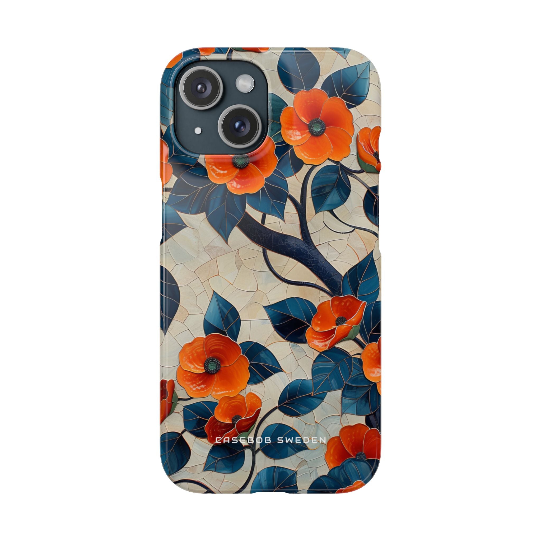 Orange Blossoms Mosaic Harmony iPhone 15 - Slim Phone Case