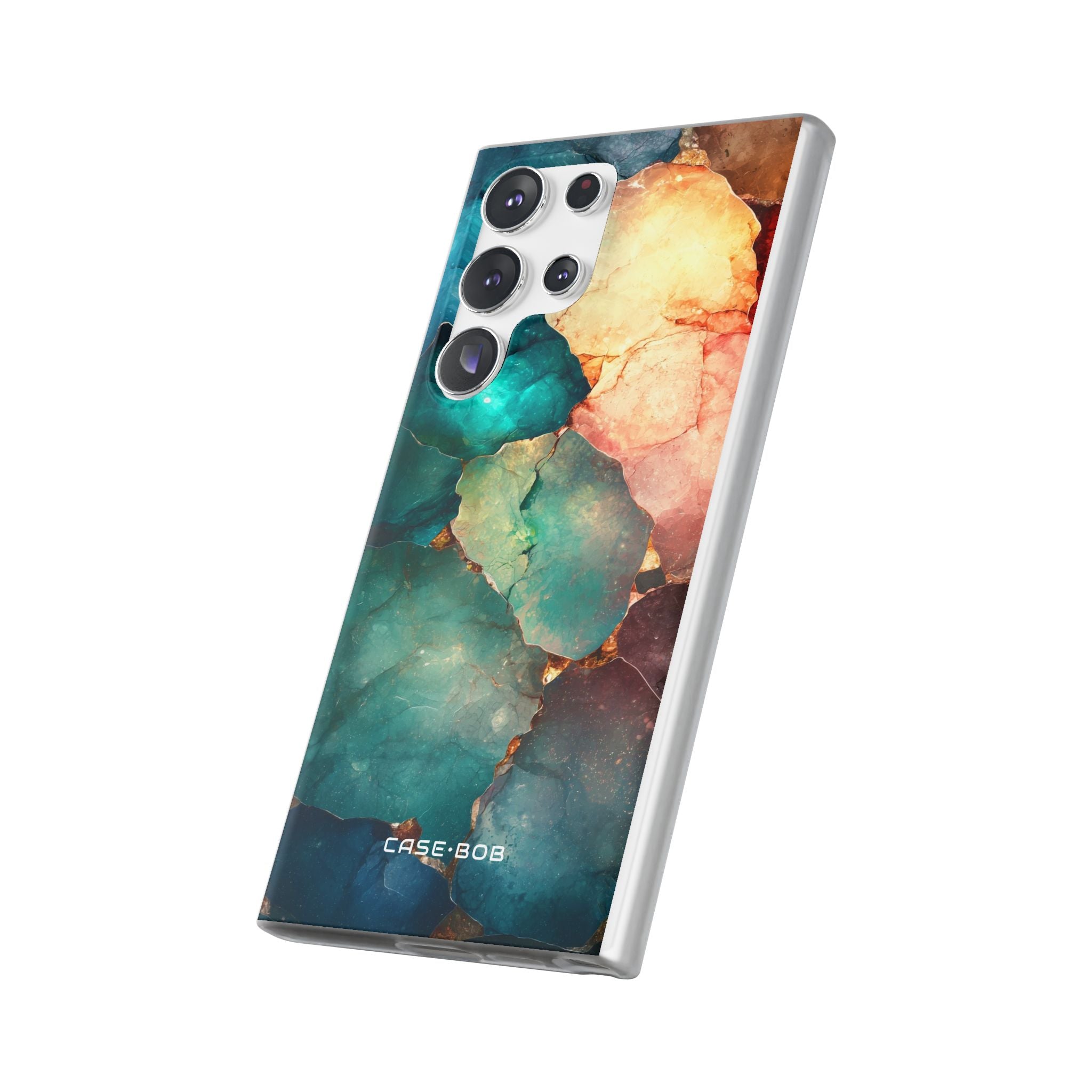 Teal Mosaic Veins Samsung S23 Ultra Case - Soft