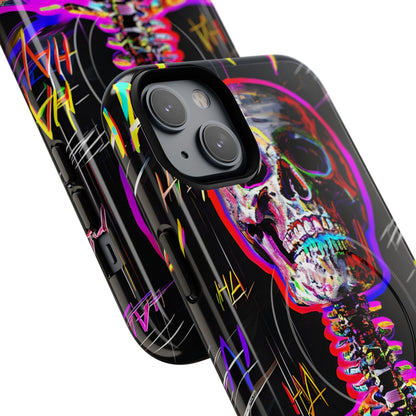 Neon Skeleton Laugh iPhone 14 Plus Case - Tough+