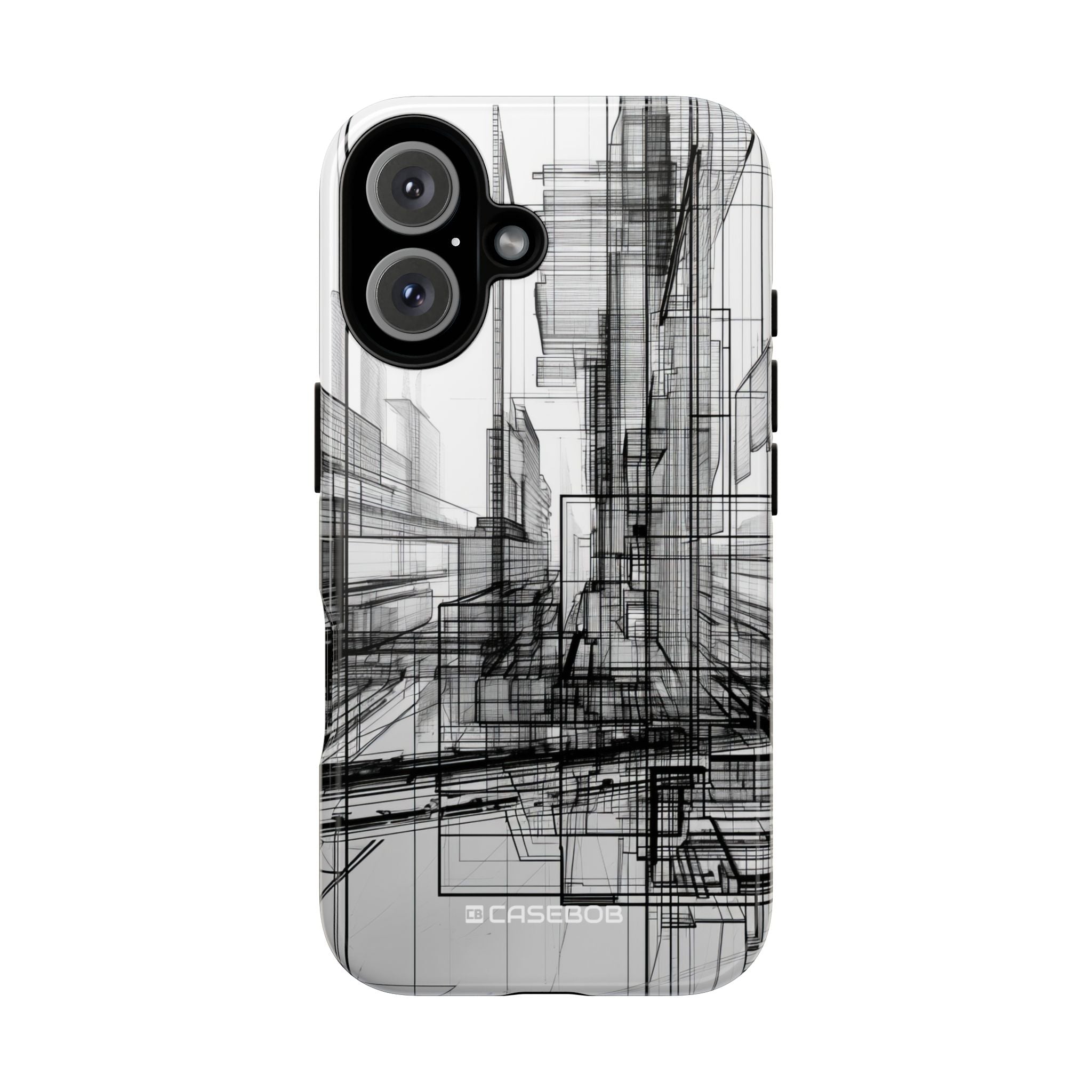 Urban Complexity: Black Lines Design - for iPhone 16