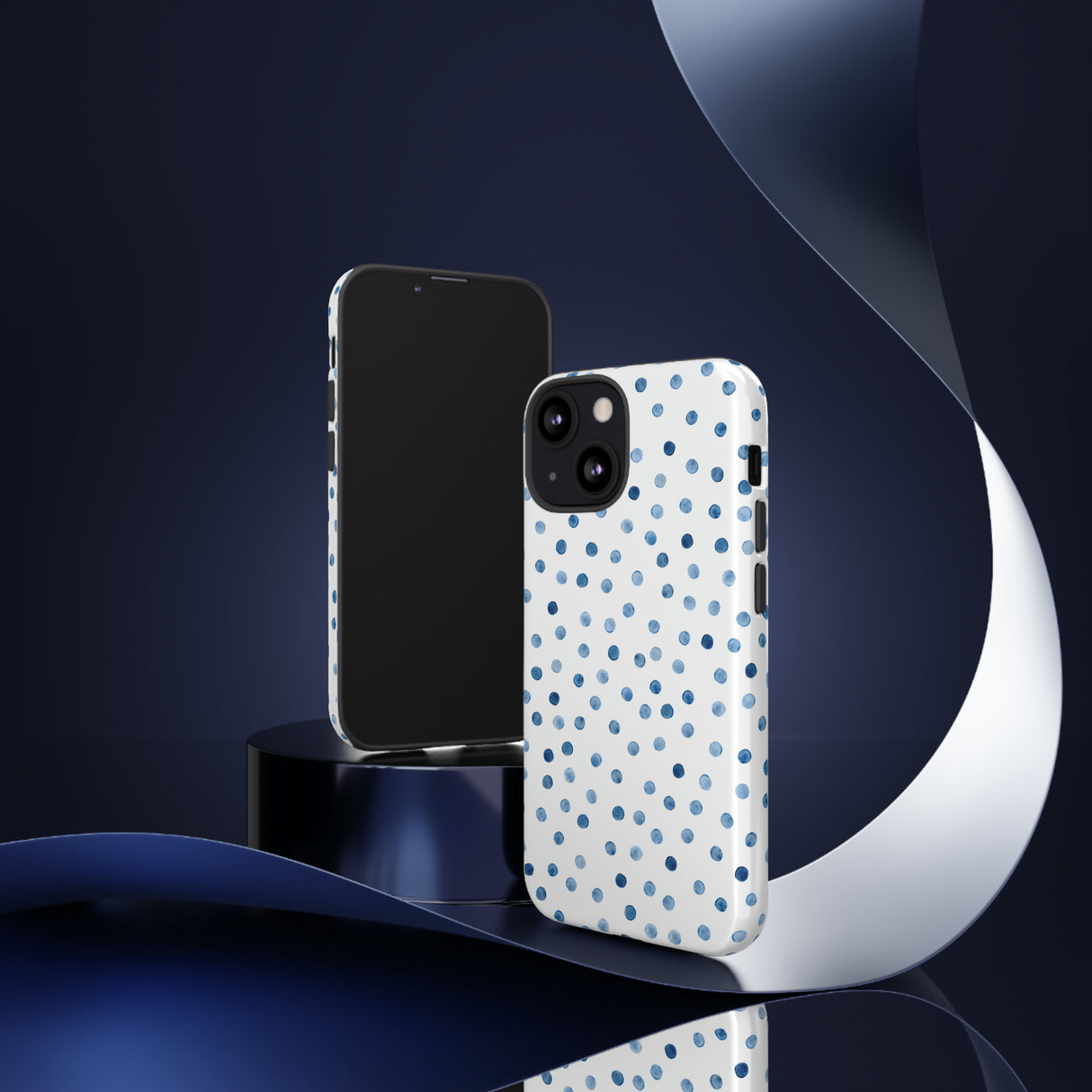 Blue Dots Pattern - Protective Phone Case