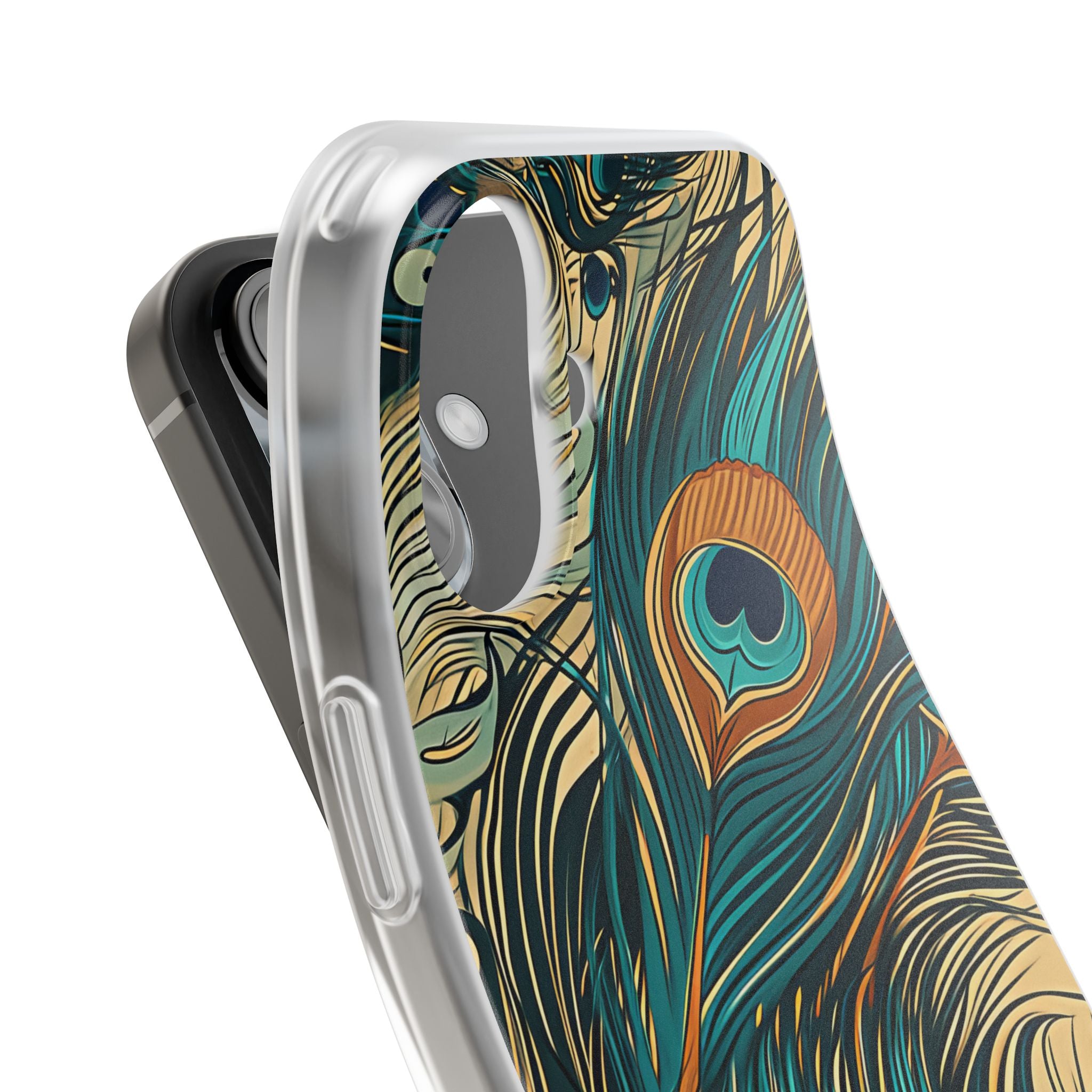 Art Nouveau Peacock Elegance iPhone 16 - Flexi Phone Case