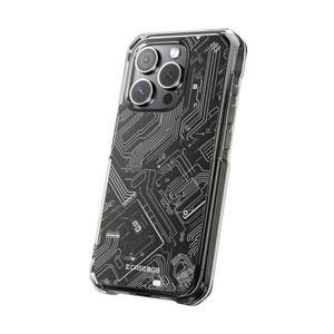 Cyber Circuitry Art - Phone Case for iPhone (Clear Impact - Magnetic)