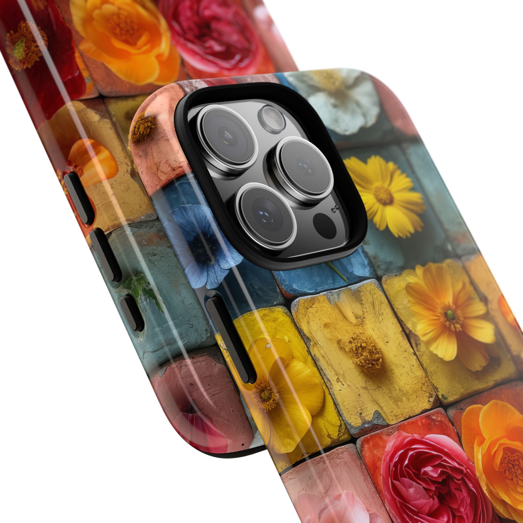 Vibrant Floral Tiles - Tough iPhone 16 Phone Case