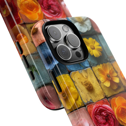 Vibrant Floral Tiles - Tough iPhone 16 Phone Case