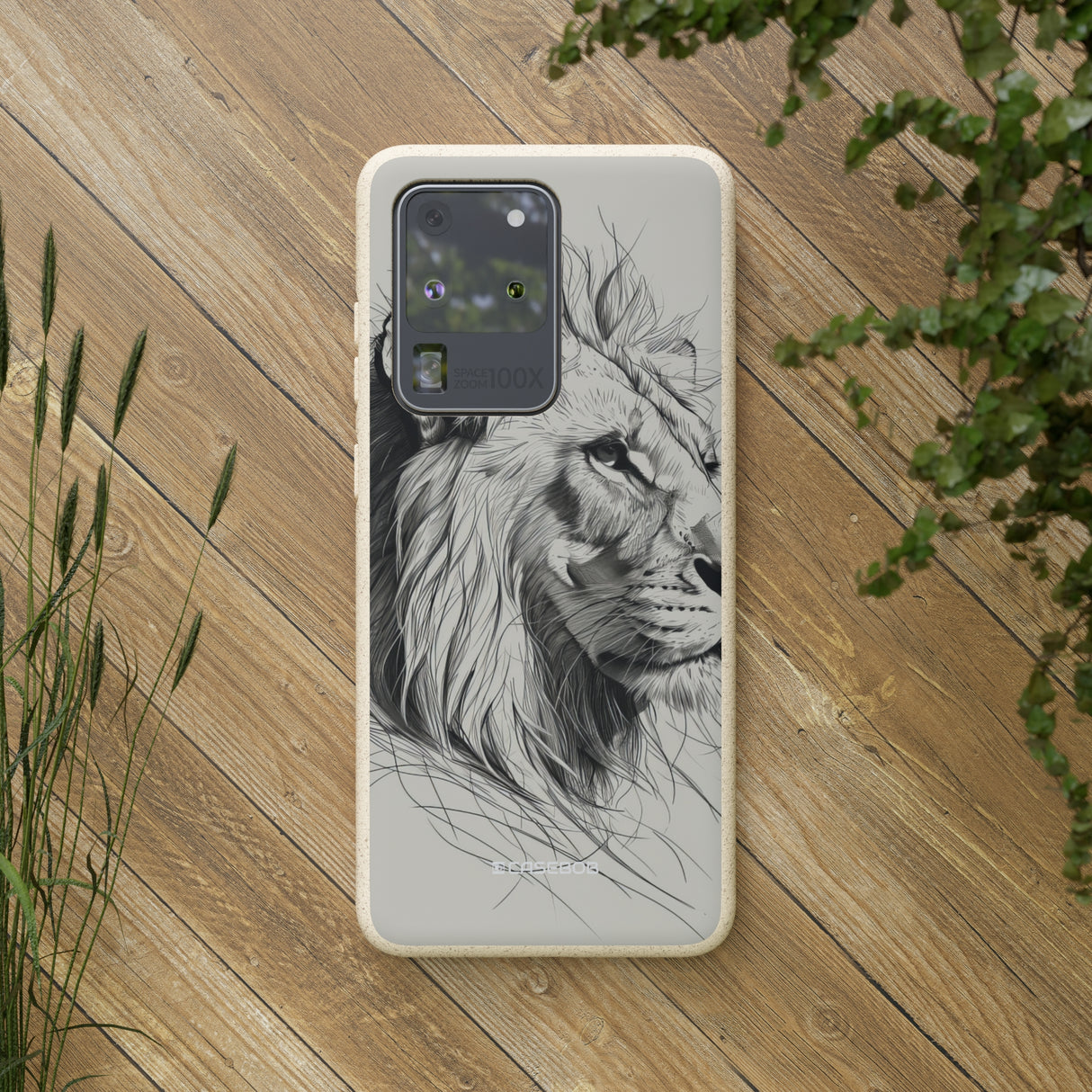 Majestic Linework Lion | Biodegradable Phone Case