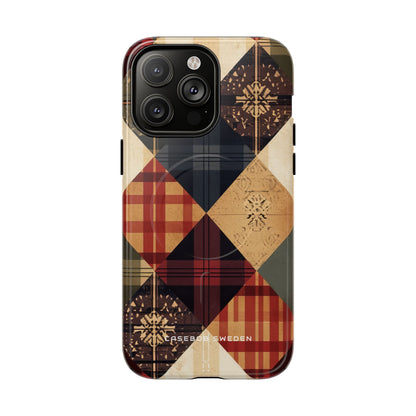 Rustic Geometric Patchwork Harmony iPhone 14 | Tough+ Phone Case