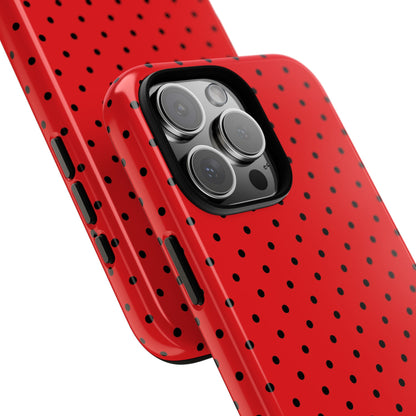 Crimson Dot Matrix iPhone 16 Pro Max Case - Tough