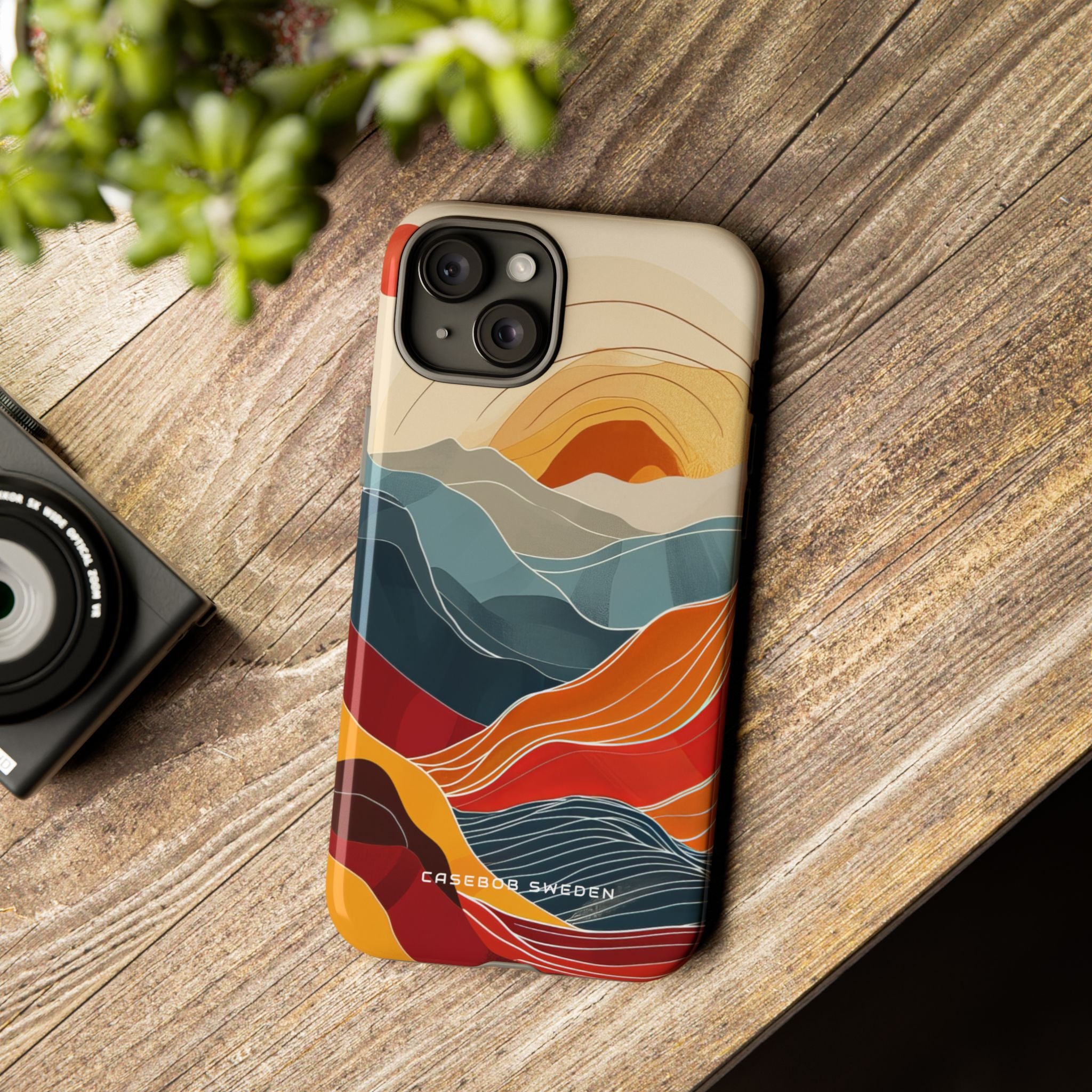 Harmonic Flow of Lines and Color iPhone 15 - Tough Phone Case