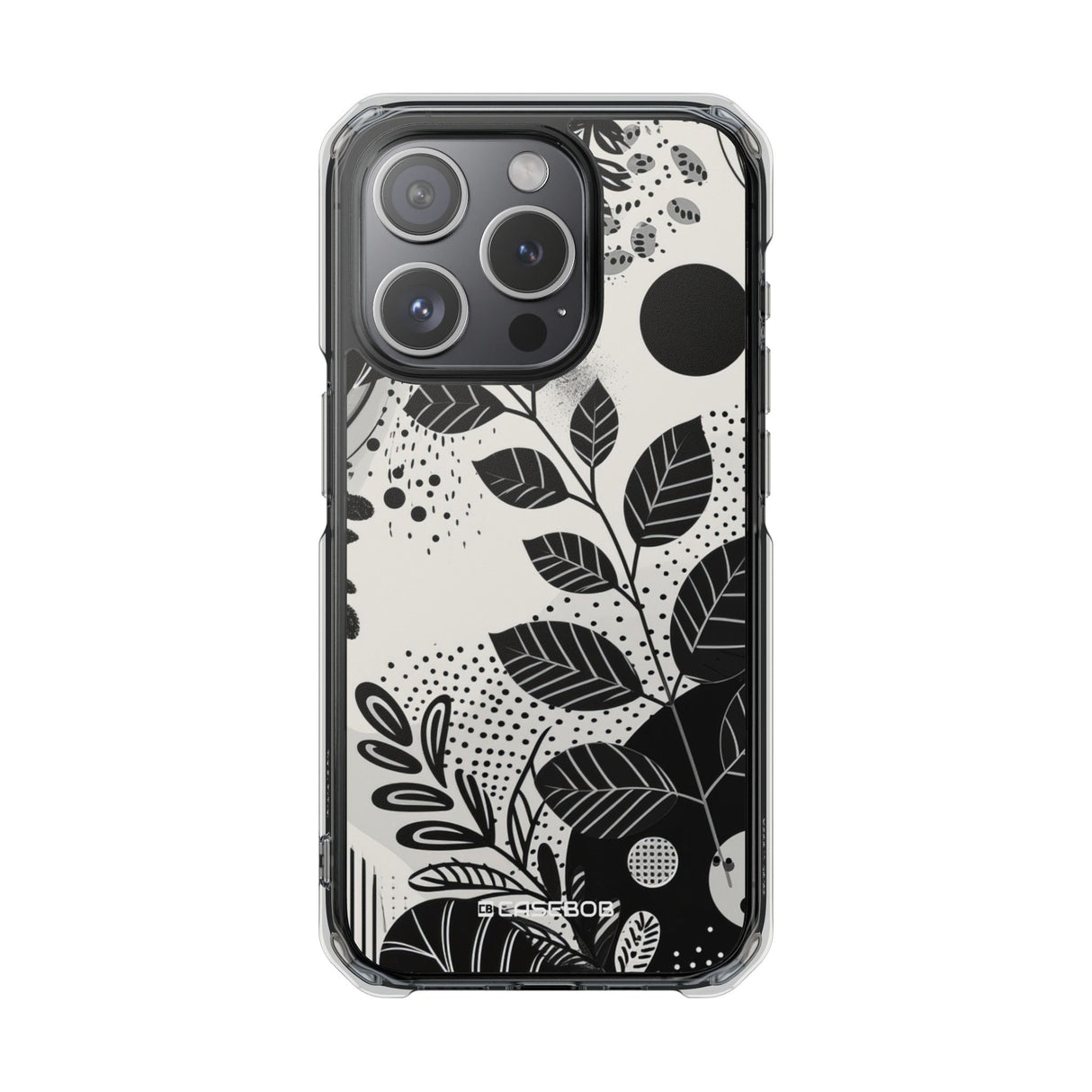 Botanische Abstraktion – Handyhülle für iPhone (Clear Impact – Magnetisch)