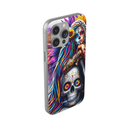 Sunflower Skull Glow iPhone 14 Pro Max Case - Soft
