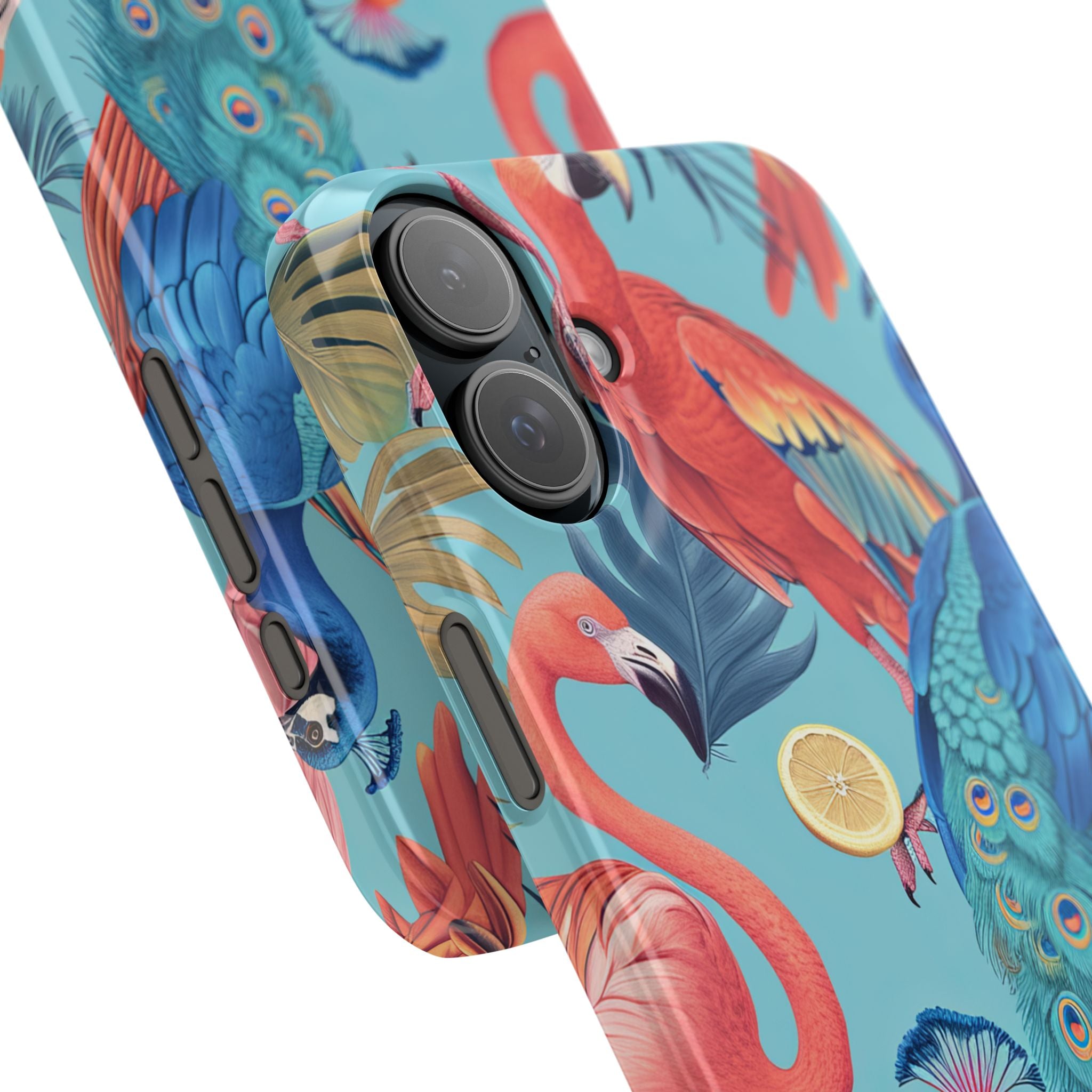 Tropical Flamingo Bliss - Slim iPhone 16 Phone Case