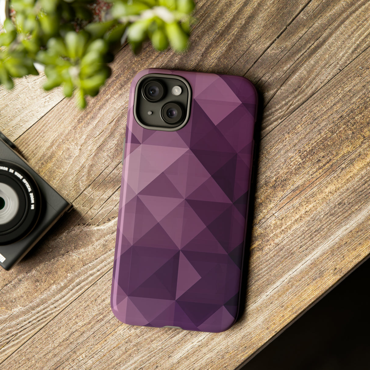 Purple Fade Squares - Protective Phone Case