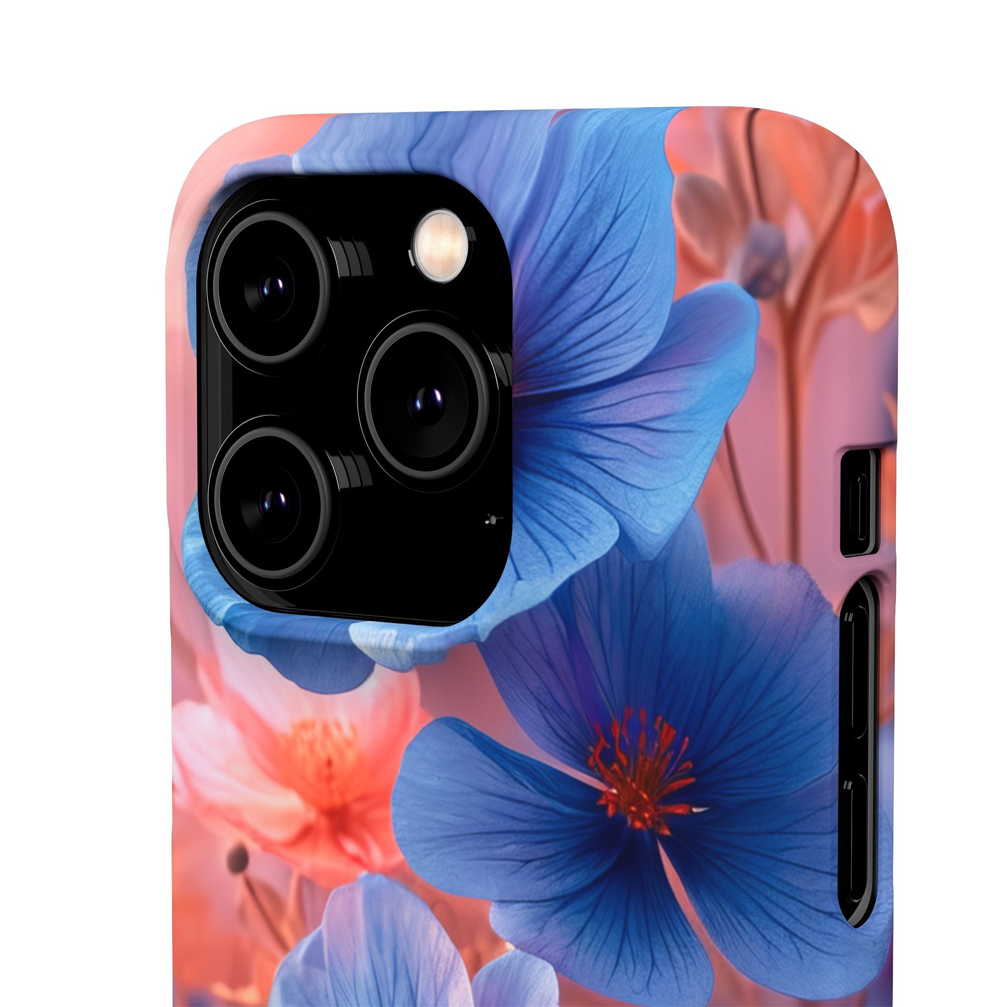 Harmonious Blooming Blues and Pinks iPhone 14 - Slim Phone Case