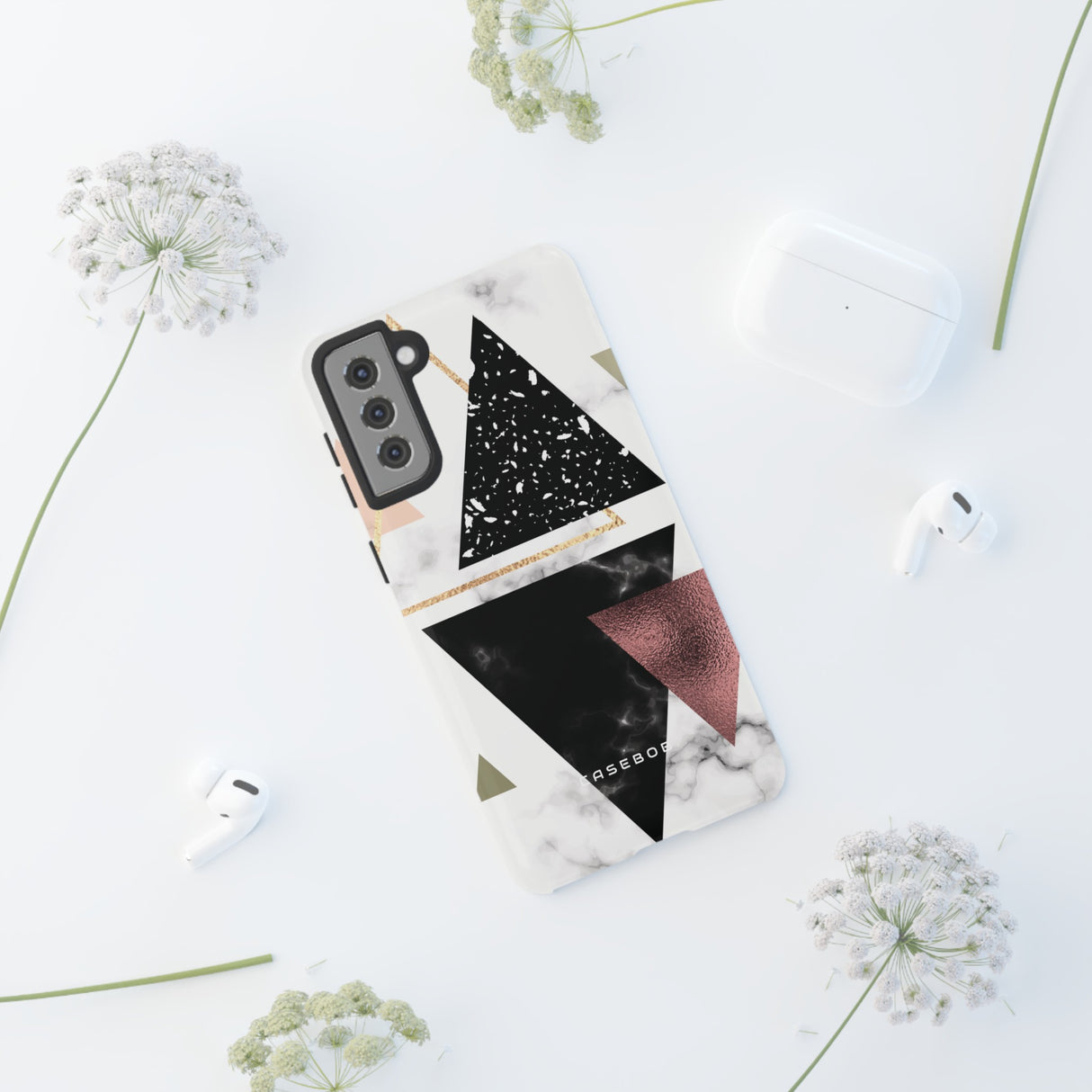 Rose Gold Triangles - Protective Phone Case