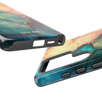 Teal Mosaic Veins Samsung S25 Ultra Case - Tough